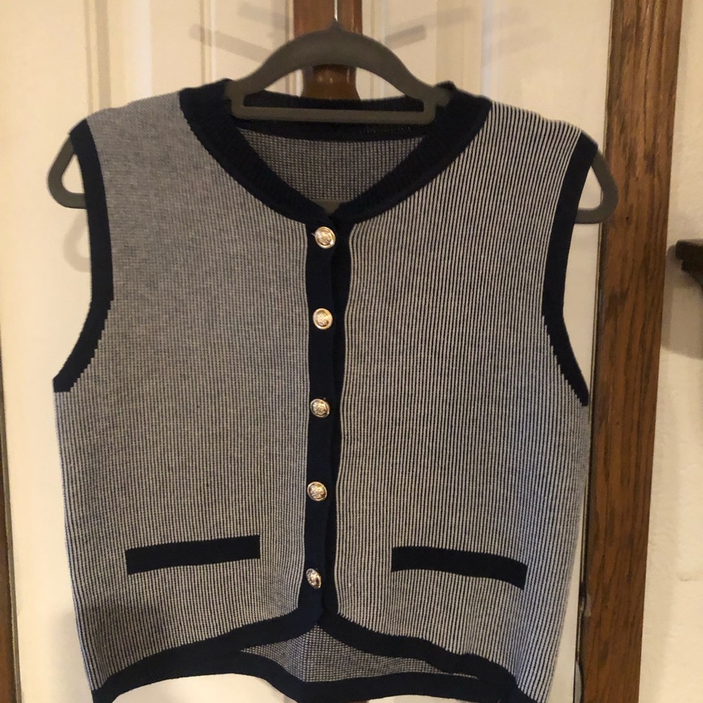 Blue and White Patterned Garment